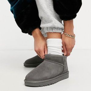 New UGG Classic Ultra Mini Gray Boots